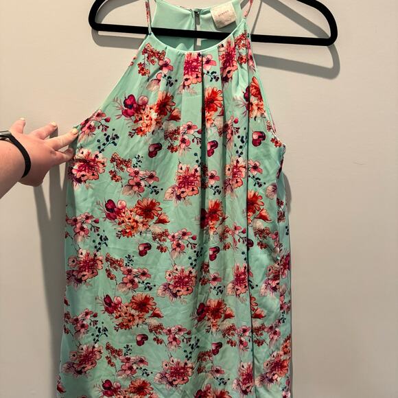 NYMPHE - Romantic Beachy Green Floral Dress | Size L - Picture 6 of 15